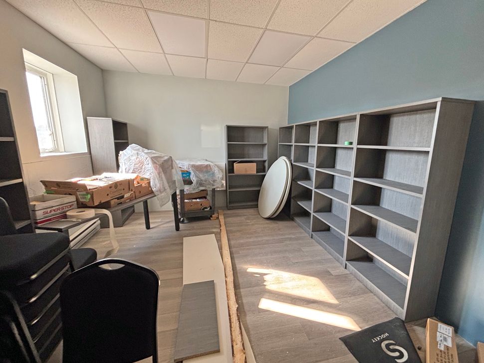 Dedicated Lending Library space in the southend of the Niverville Centennial Arena under construction.
